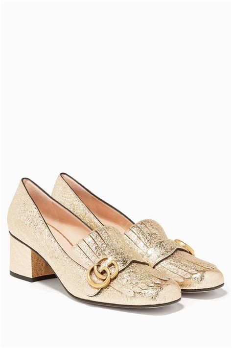 gucci shoes golden|Gucci shoes gold heel.